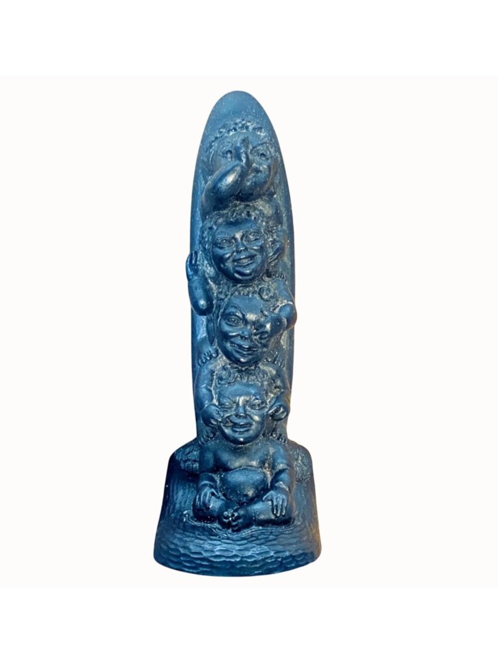 Vintage 1964 Coco Joe's Four Wise Menehune Surfboard Totem Tiki Figurine Hawaii